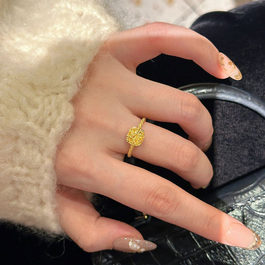 Crystal Frost — Laser-Woven Sparkling Sugar Crystal Ring