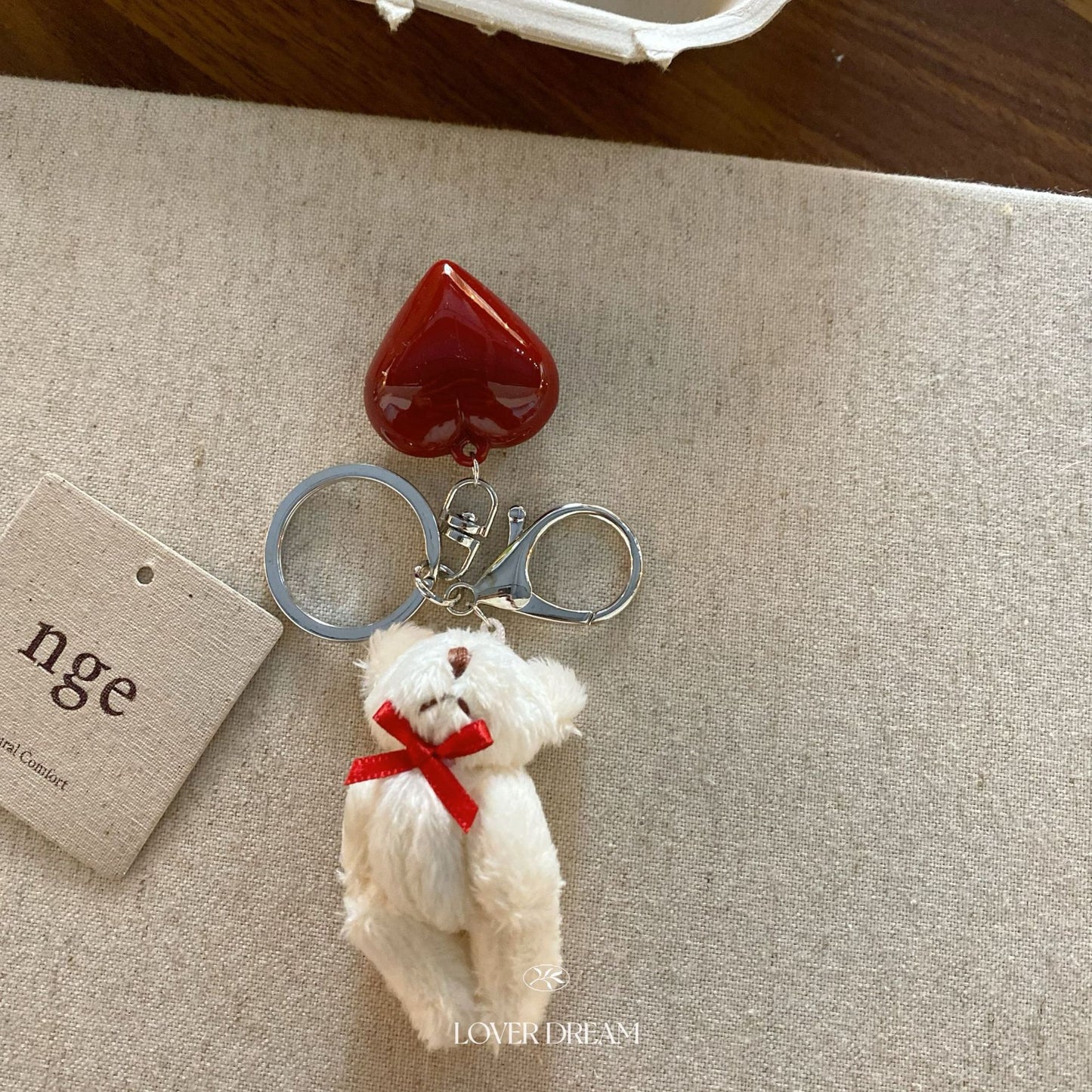 Red Heart Bear Keychain