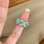 Turquoise Whisper – Matte Vintage Stackable Ring