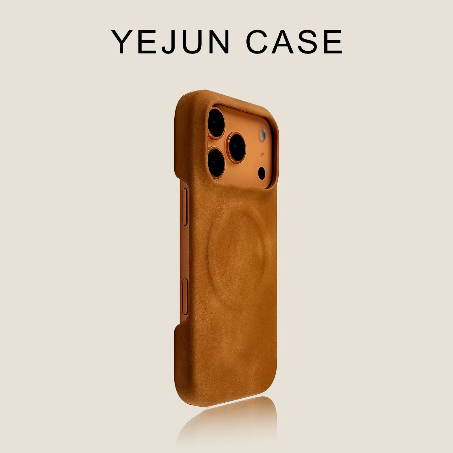 Minimalist Mustard Yellow Nubuck Leather MagSafe Case