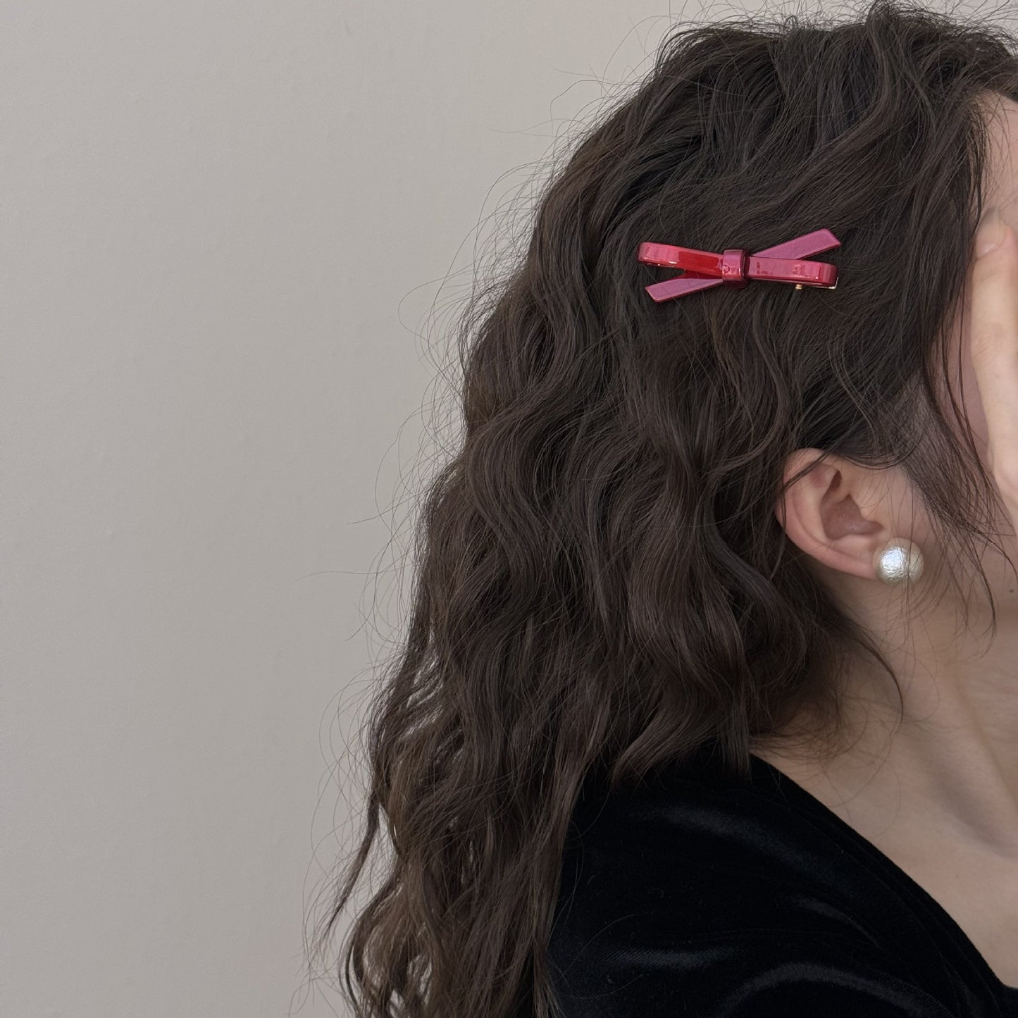 Cherry Red Vintage Bow Hair Clip