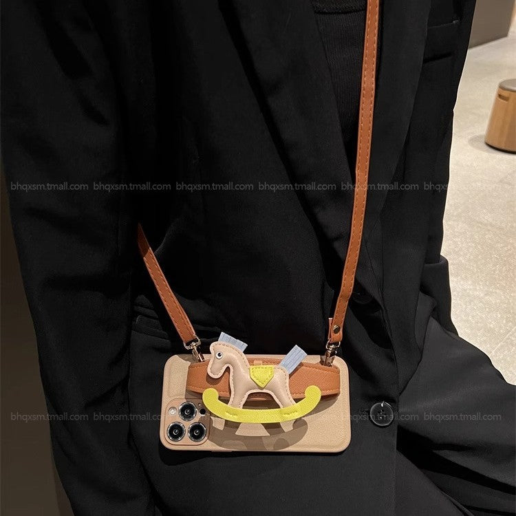 3D Rocking Horse Crossbody iPhone Case
