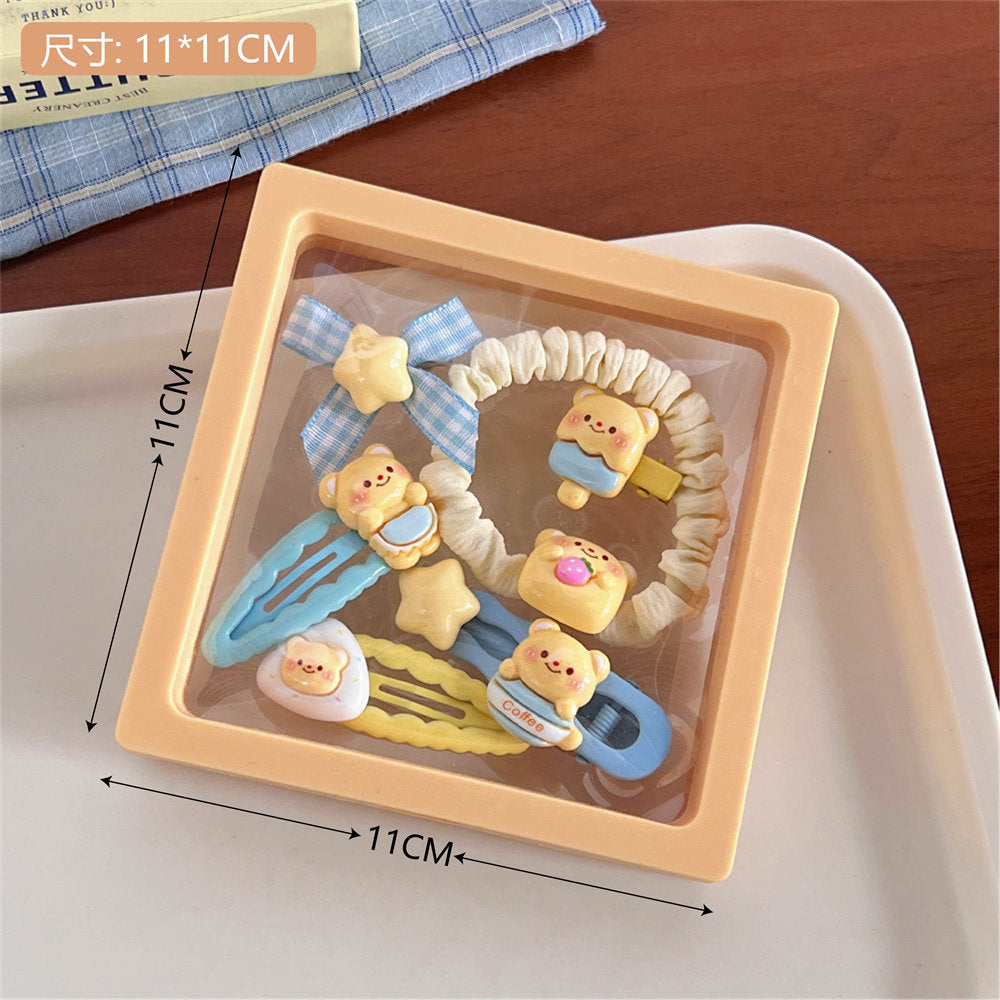 Cream Bear Hair Accessory Set