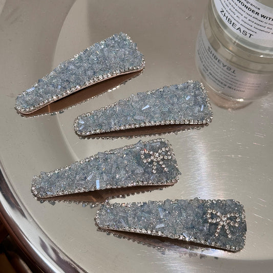 Blue Crystal Bow Hair Clip