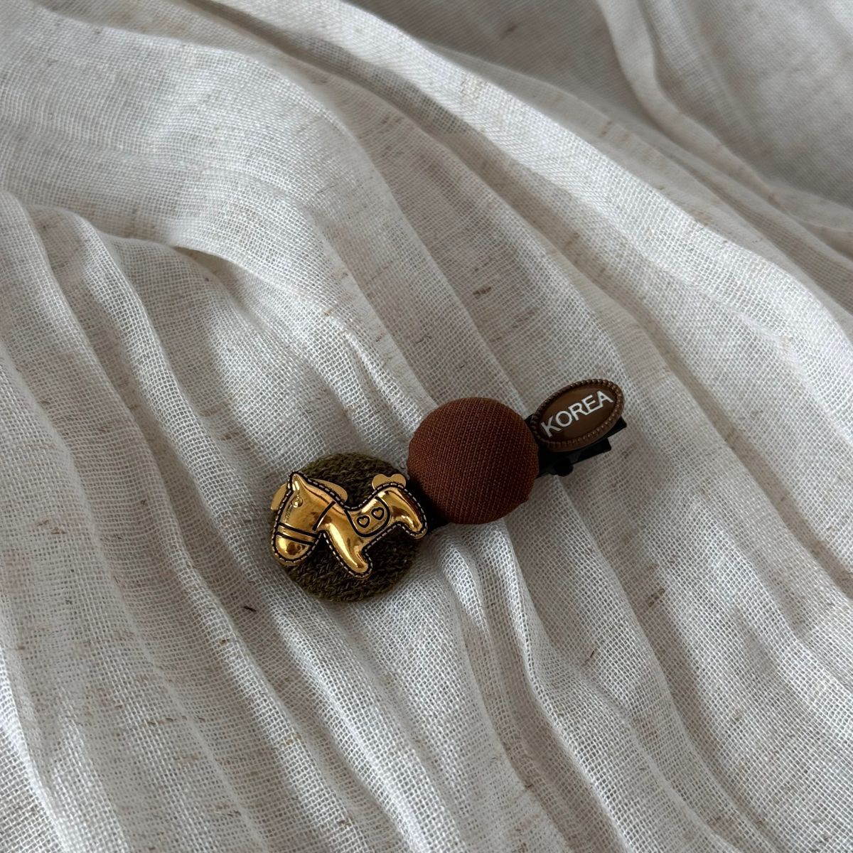 Cute Bear Fabric Hair Clip