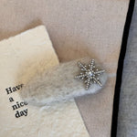 Grey Fuzzy Snowflake Hair Clip