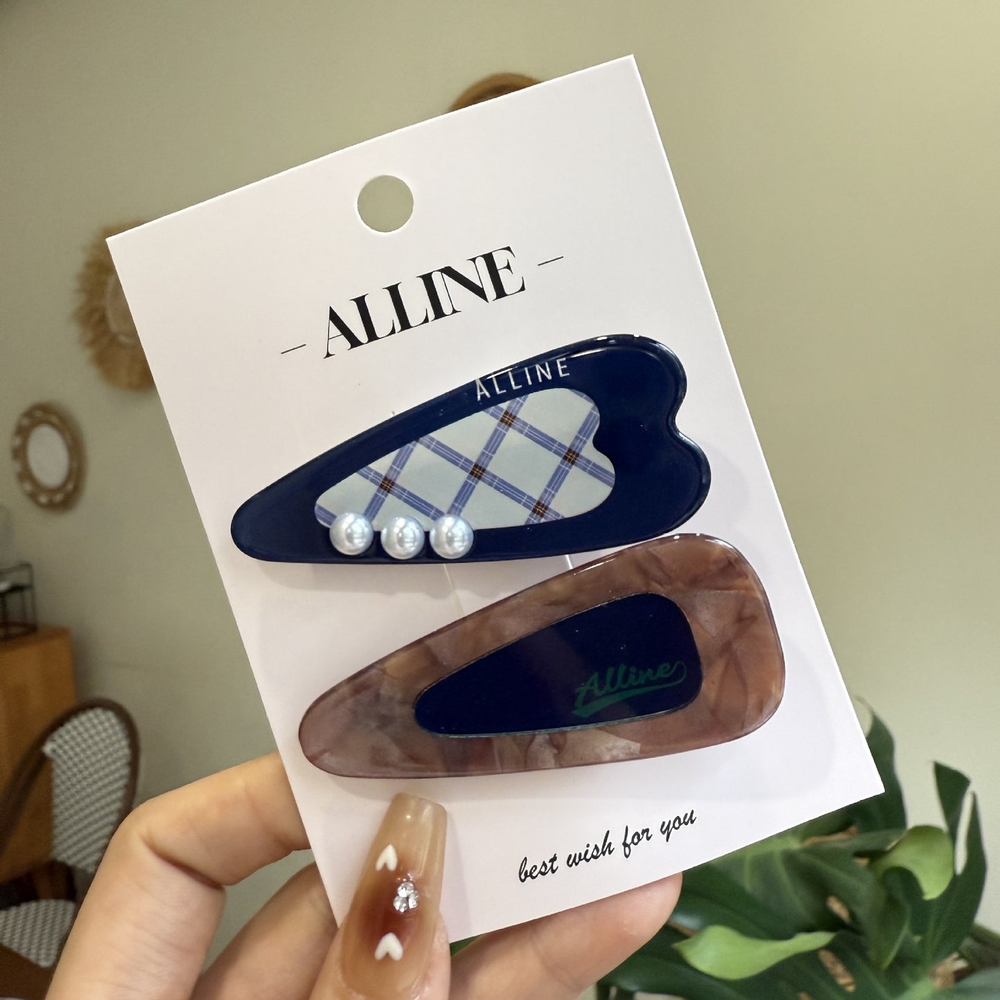 Clear Heart Pearl Hair Clip