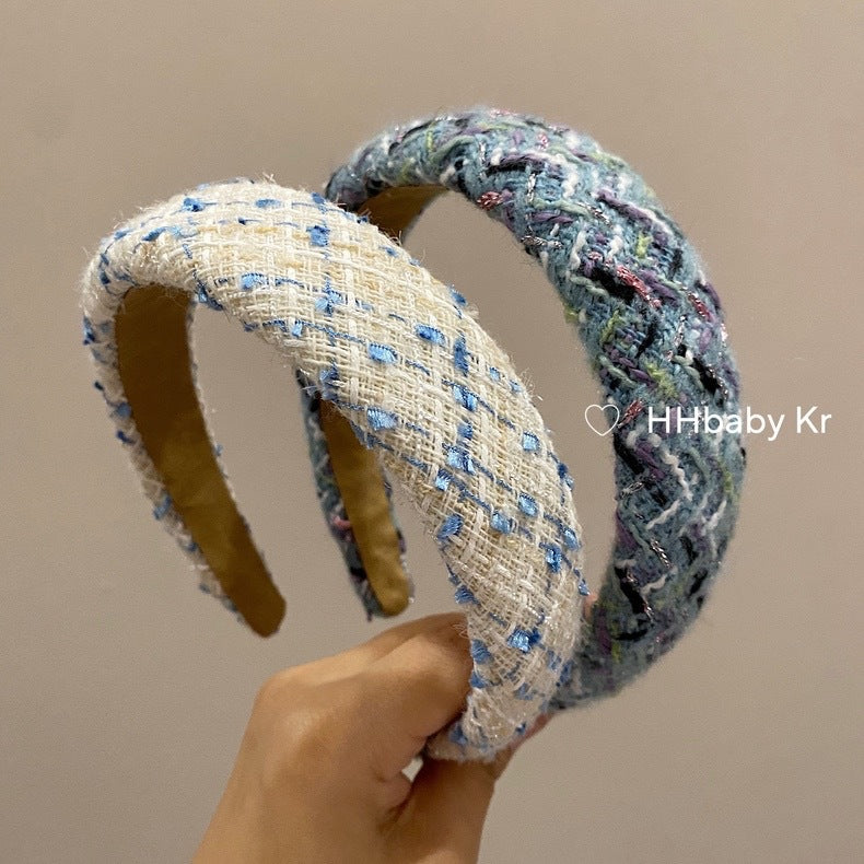 Blue Tweed Chanel-Style Headband
