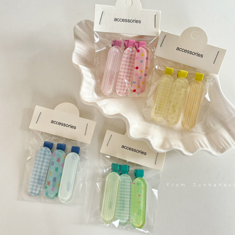 Sweet Jelly Plaid Hair Clip Set