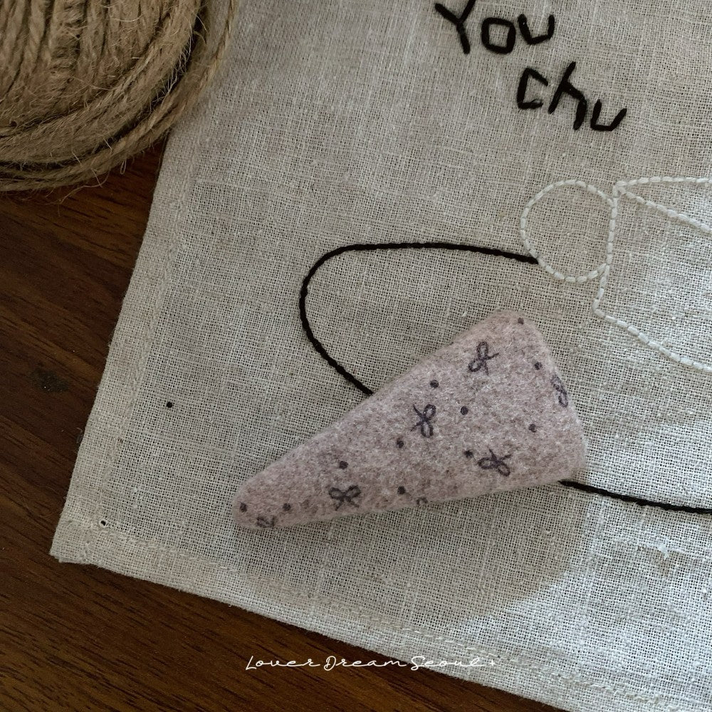 Bow Wool BB Hair Clip