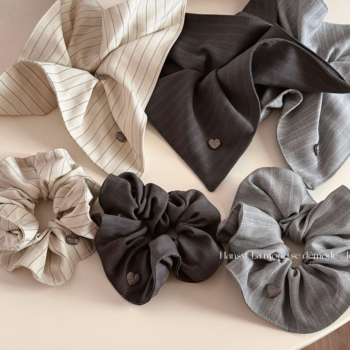 Heart Stripe Oversized Scrunchie