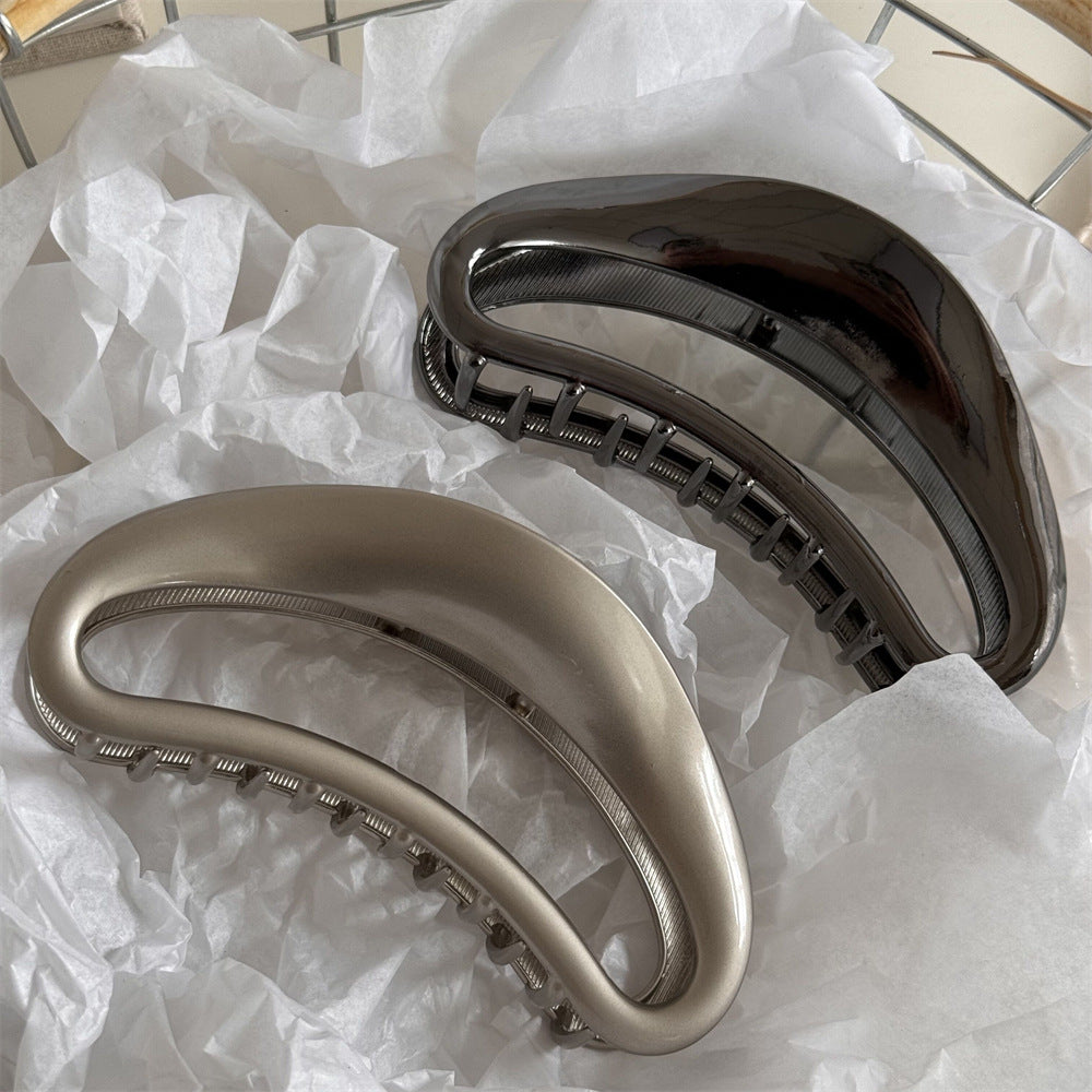 Matte Alloy Crescent Claw Clip