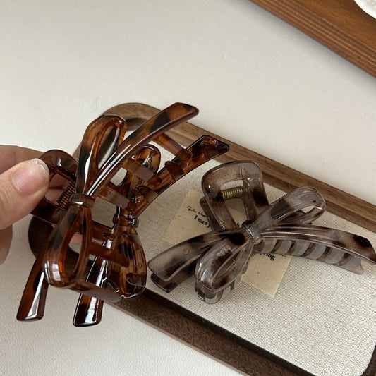 Leopard Bow Small Hair Claw