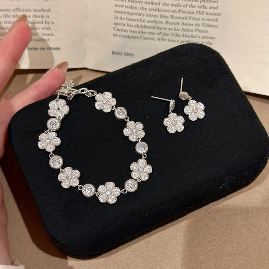 Pavé Bubble Flower Jewelry Set