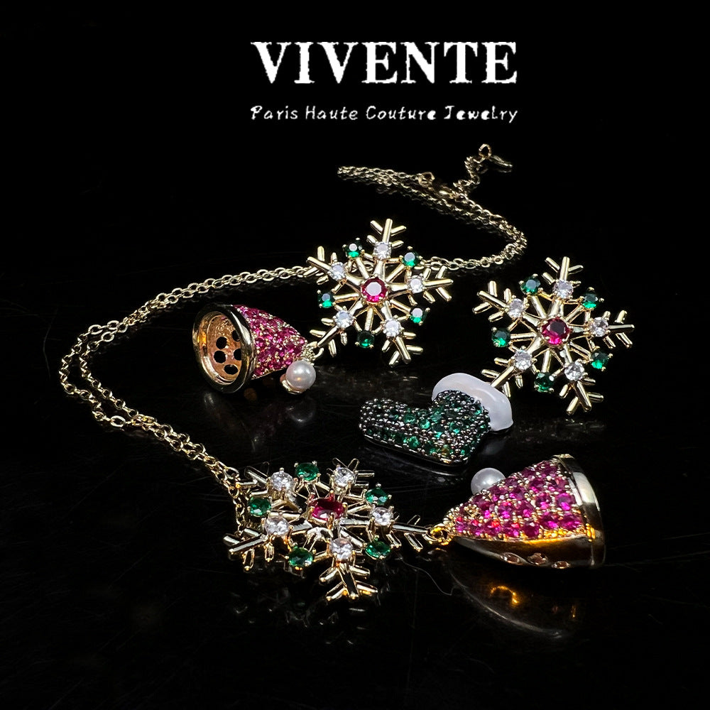 Winter Magic — Christmas Enamel Jewelry Set