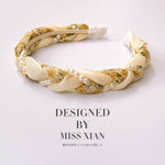 Floral Pearl Twist Headband