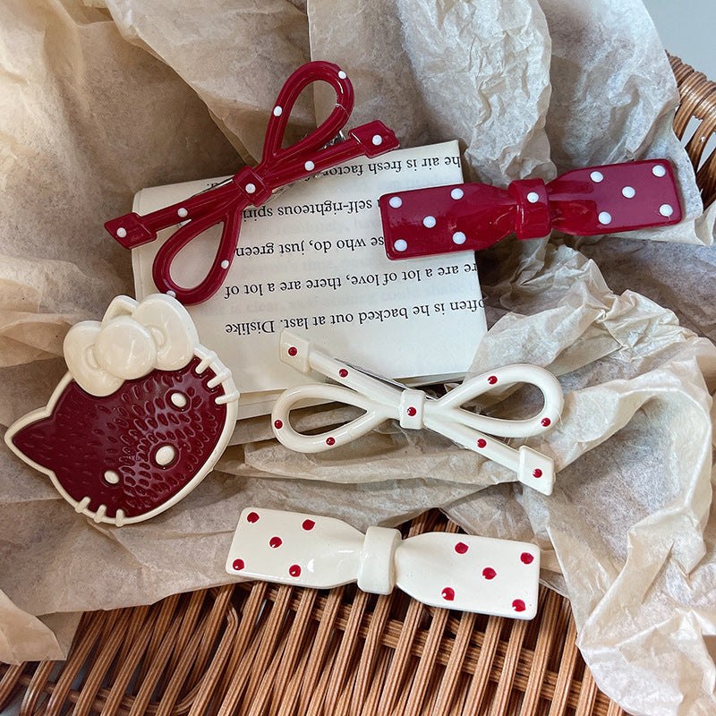 Sweet Polka Dot Bow Clip