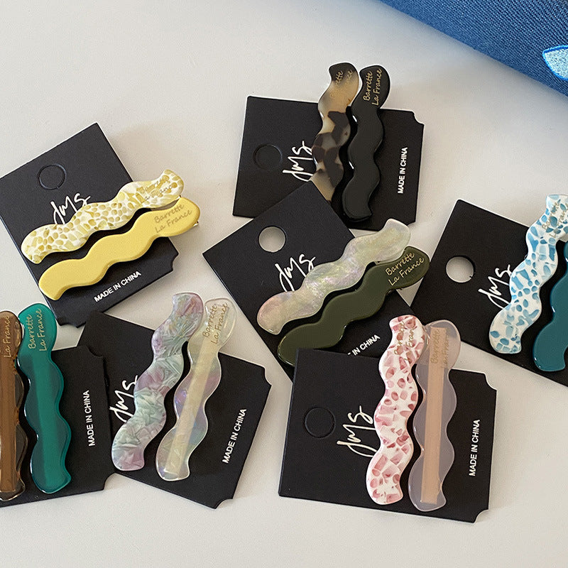 Korean Wave Acetate Hair Clip Set