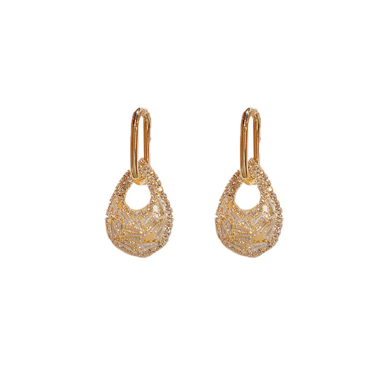 Dewdrop Elegance — Convertible Pavé Zircon Earrings