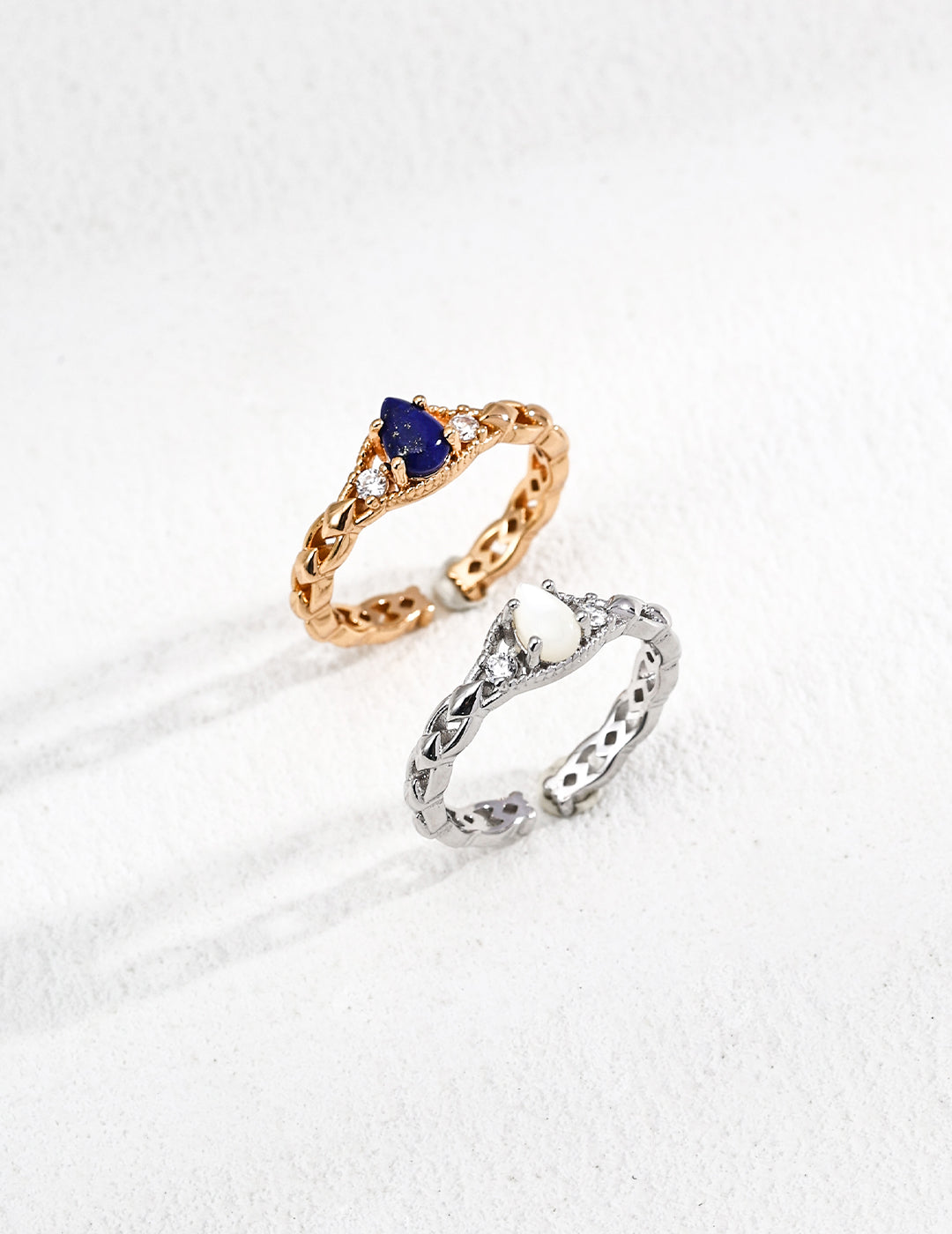 S925 silver antique zircon, lapis lazuli, and mother of pearl ring, offering a vintage-inspired design with natural stones. Perfect for adding a timeless, sophisticated touch to your look.