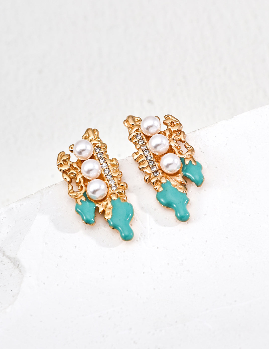S925 Silver Fashion Faux Pearl Zircon Drip Earrings - Trendy Silver Earrings with Faux Pearls and Sparkling Zircon Drip Details, Perfect for Elegant and Fashion-Forward Jewelry Styles