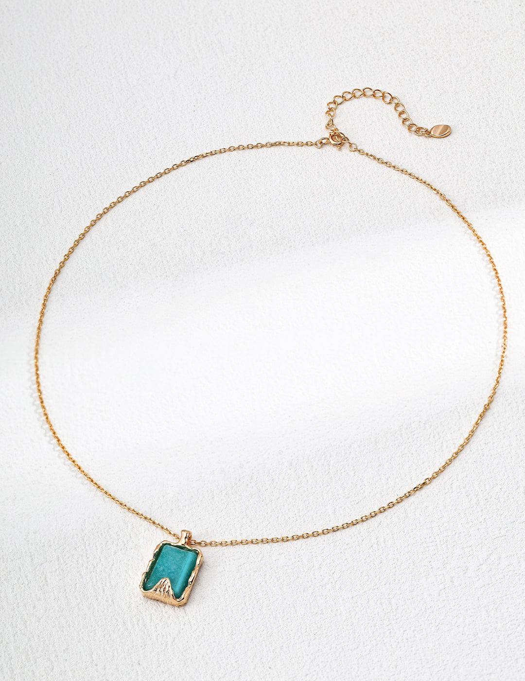 S925 Silver Minimalist Amazonite Pendant Necklace - Elegant Silver Necklace with Natural Amazonite Stone, Perfect for Minimalist Jewelry Lovers