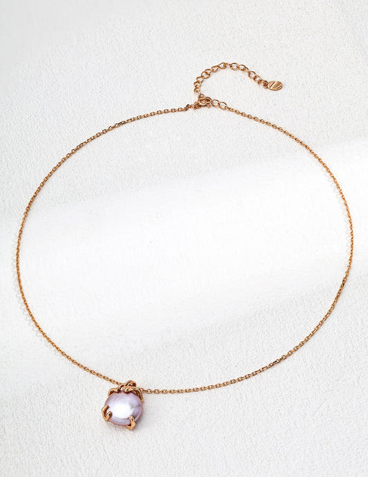 S925 Silver Natural Pearl Pendant Necklace - Elegant Pearl Jewelry, Timeless Silver Necklace, Classic Pearl Pendant, Handmade Silver Accessories