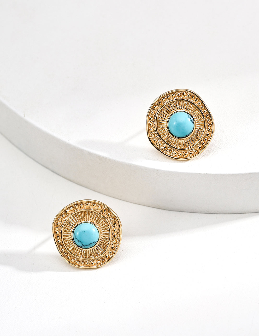 S925 Silver Retro Turquoise Stud Earrings - Vintage Turquoise Jewelry, Elegant Silver Studs, Boho Silver Earrings, Handmade Turquoise Accessories
