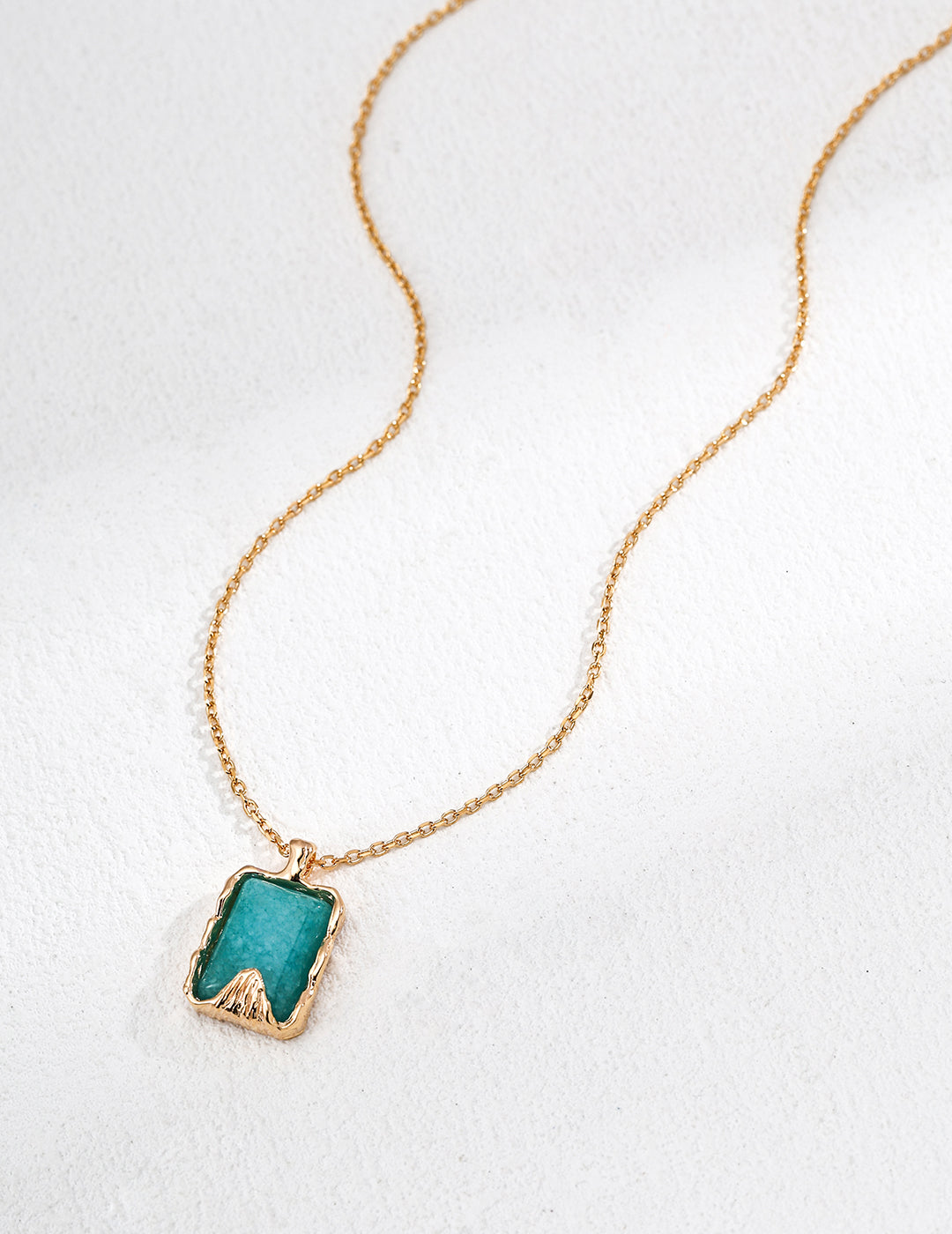 S925 Silver Simple Amazonite Pendant Necklace - Minimalist Silver Necklace with Natural Amazonite Stone, Perfect for Everyday Elegance