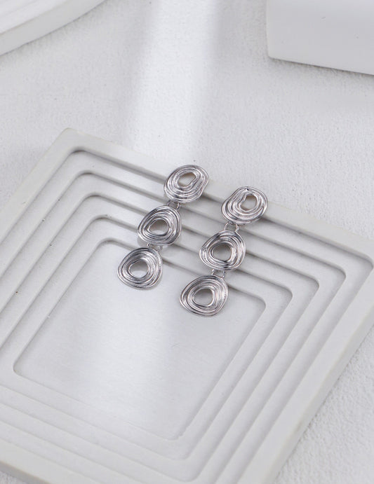 925 silver swirl wave design earrings, timeless modern jewelry for women