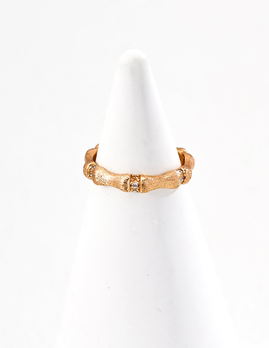 Sterling silver bone joint zircon ring, unique open band jewelry design