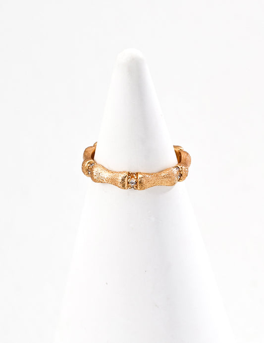 Sterling silver bone joint zircon ring, unique open band jewelry design