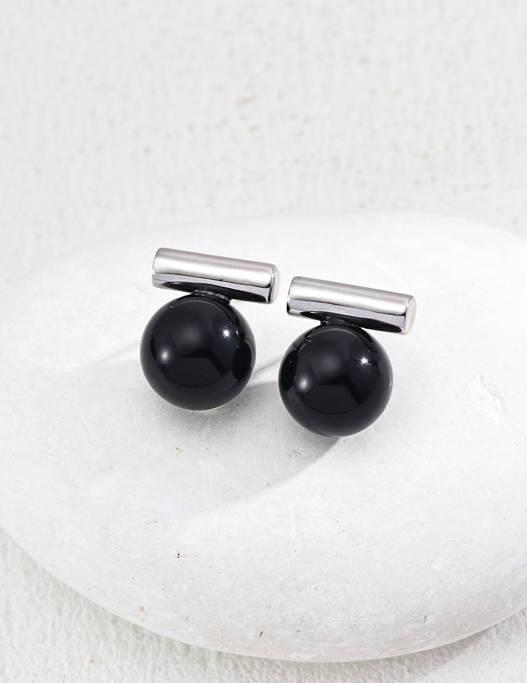 Sterling silver tiger eye and onyx stud earrings, chic handmade gemstone accessory