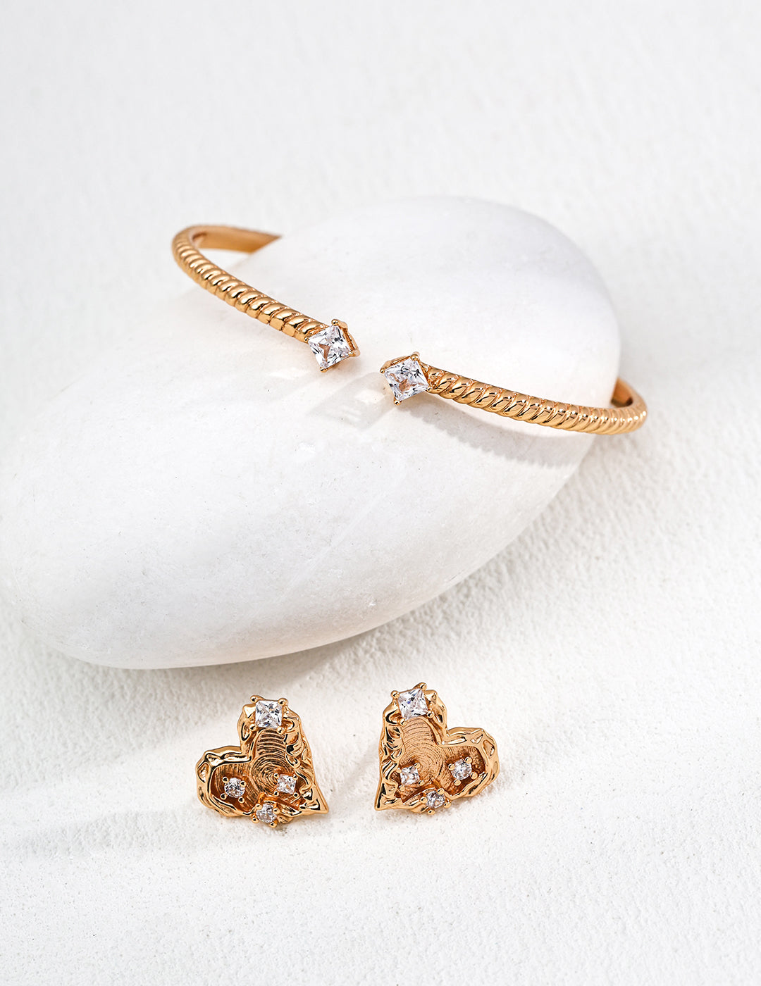 Handcrafted vintage-inspired zircon earrings, chic antique-style jewelry