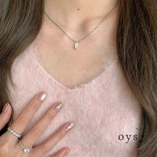 Aurora Gleam — S925 Silver Marquise Zircon Necklace