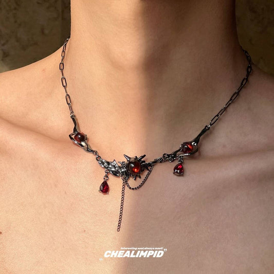Irregular Dark Zircon Necklace