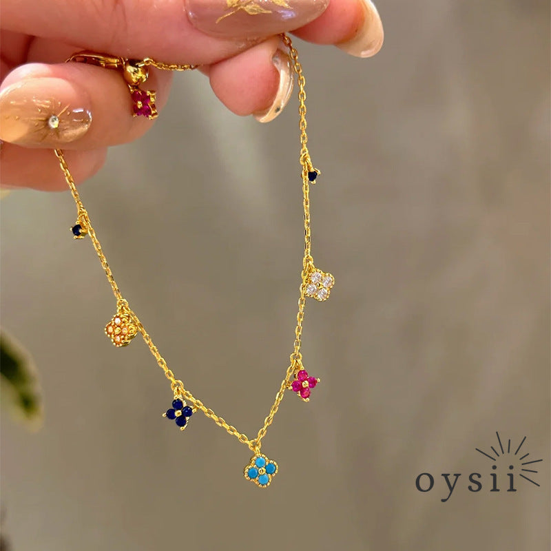 Bloom Charm – Colorful Clover Bracelet