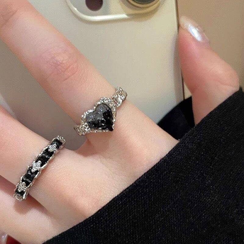 Crushed Heart Zircon Open Ring