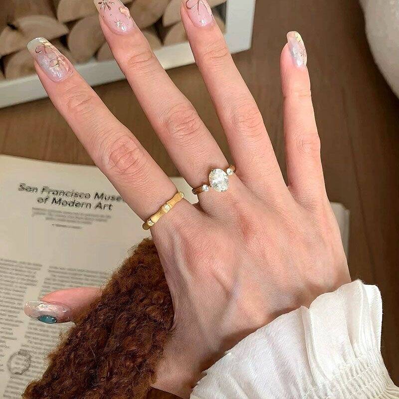 Gold Zircon Ring Set