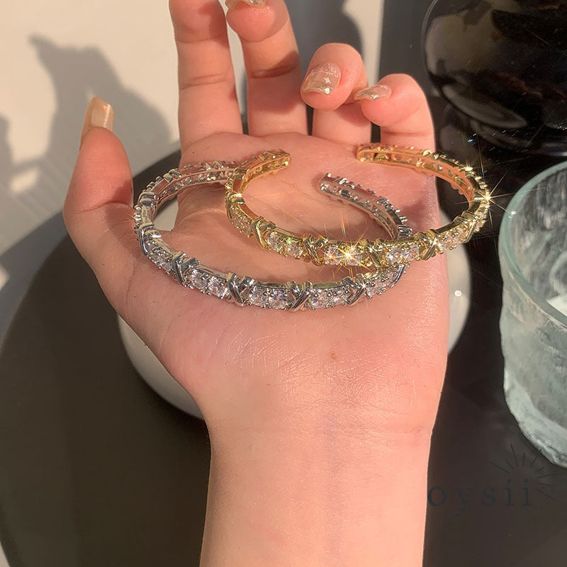 Cold Breath – X Letter Zircon Bracelet