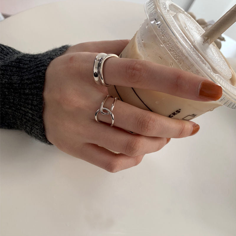 Smooth Open Cross Band Ring