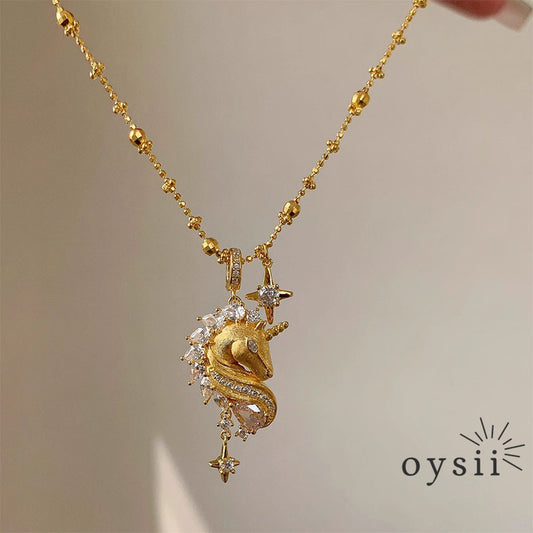 Unicorn Gleam – Matte Starburst Pendant Necklace