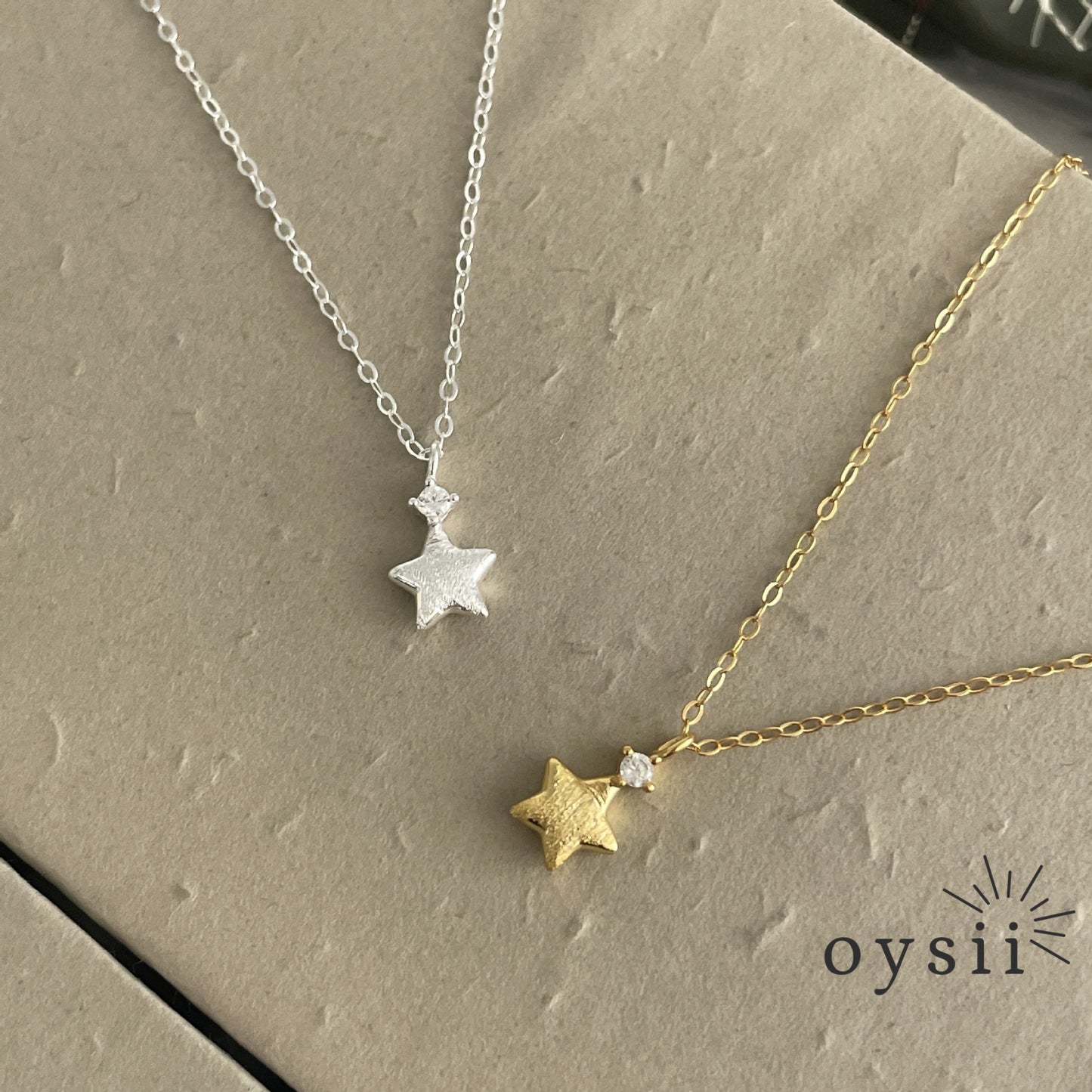 Starlit Poem — S925 Silver Brushed Star Necklace