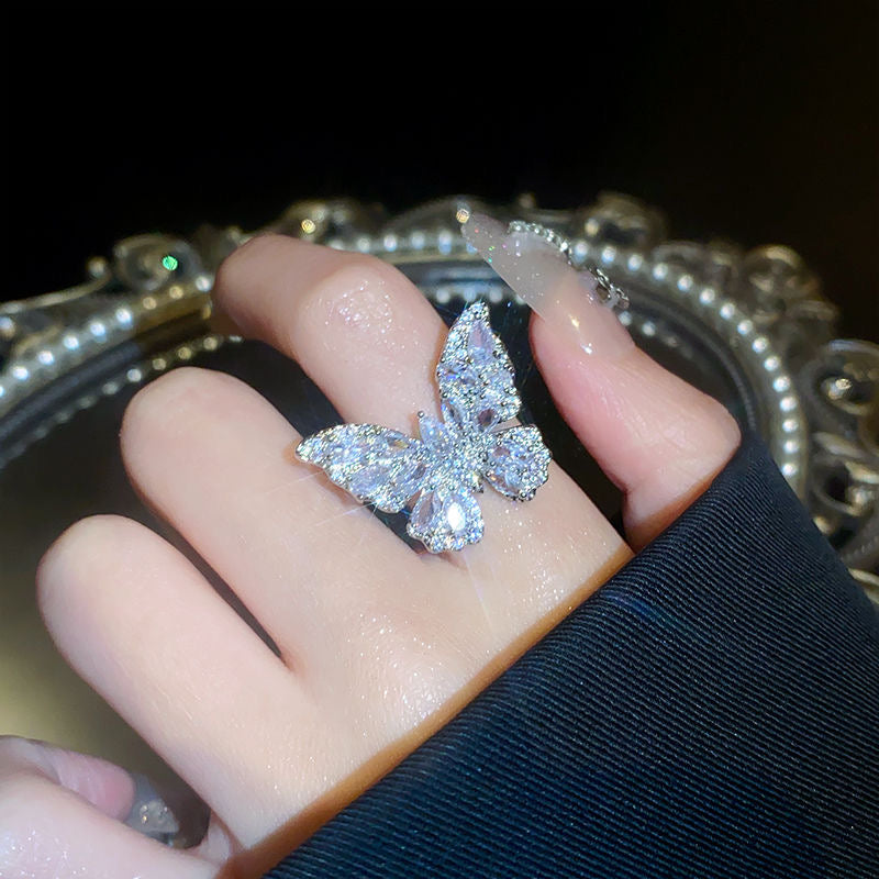 Pavé Zircon Butterfly Ring