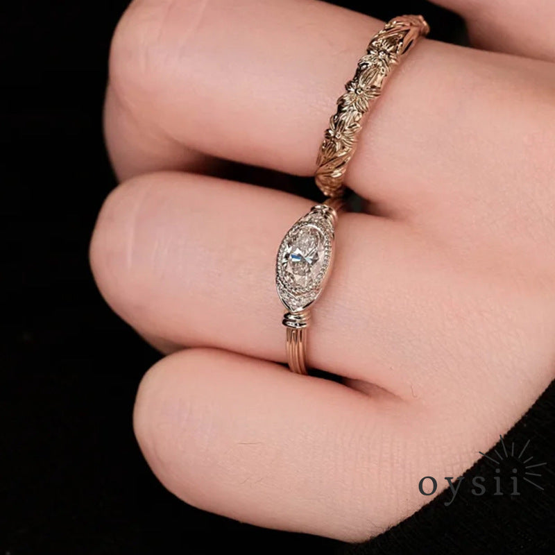 Roman Echo – Vintage Column Textured Ring
