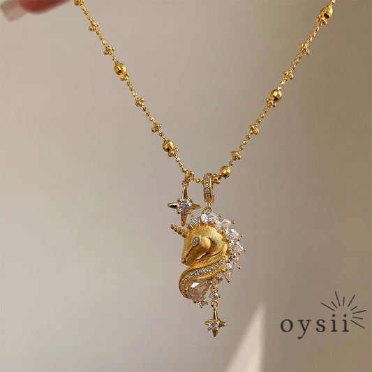 Unicorn Gleam – Matte Starburst Pendant Necklace