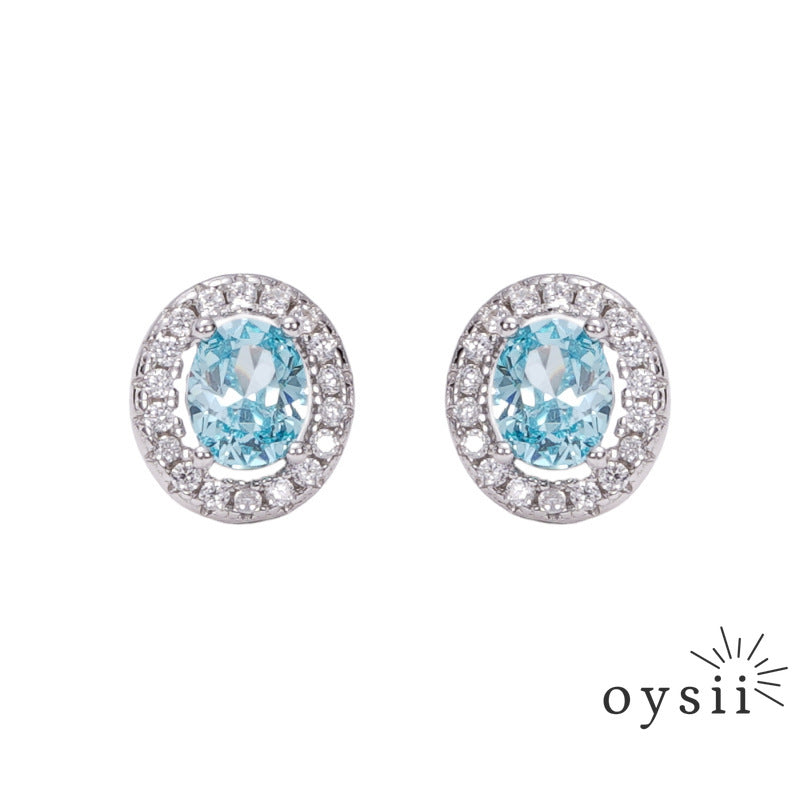 Ocean Whispers — S925 Silver Petite Blue Zircon Earrings
