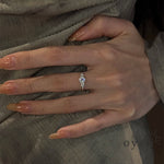 Berlin Whisper — S925 Silver Letter Zircon Ring