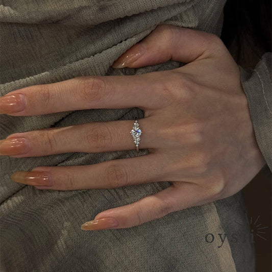 Berlin Whisper — S925 Silver Letter Zircon Ring