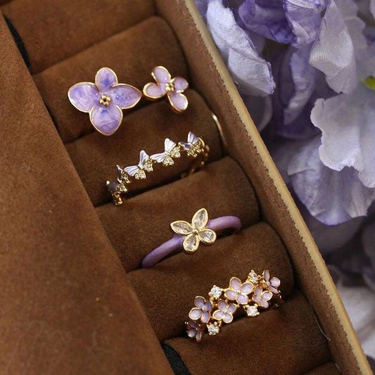 French Romantic Enamel Ring